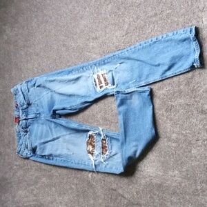 Arizona sequin distressed boyfriend jeans